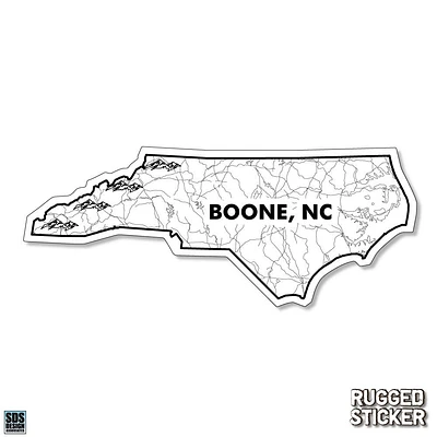 Seasons Design Boone North Carolina Map Decal