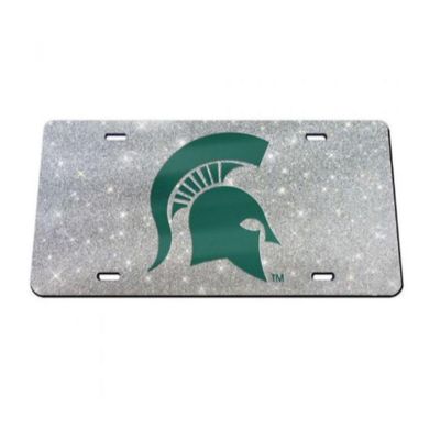  Spartans | Michigan State Glitter License Plate | Alumni Hall