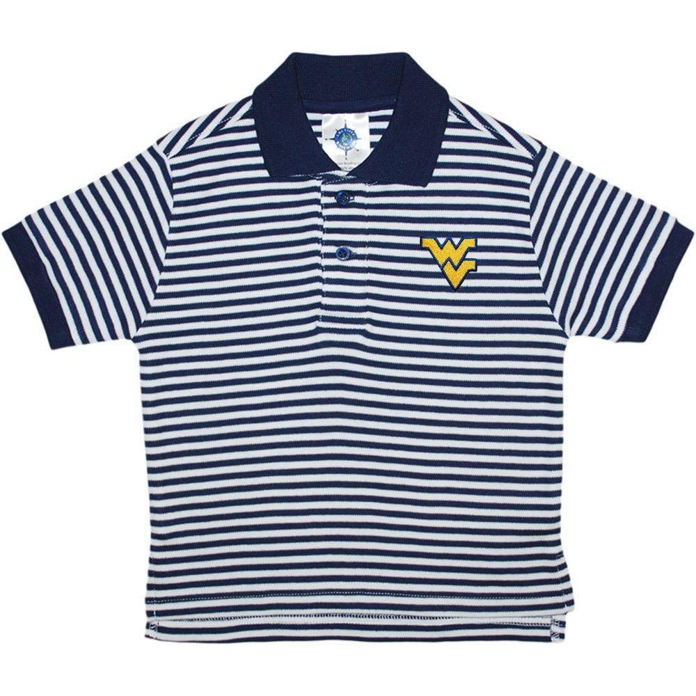 West Virginia Toddler Striped Polo