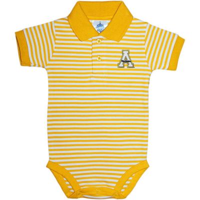 App | Appalachian State Infant Striped Polo Onesie Alumni Hall