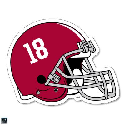  Bama | Alabama # 18 Helmet Decal 3  | Alumni Hall