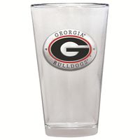  Dawgs | Georgia Heritage Pewter Red Emblem Pint Glass | Alumni Hall