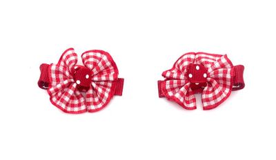  Wku | Red & Amp ; White Plaid Hair Bow Pair | Alumni Hall