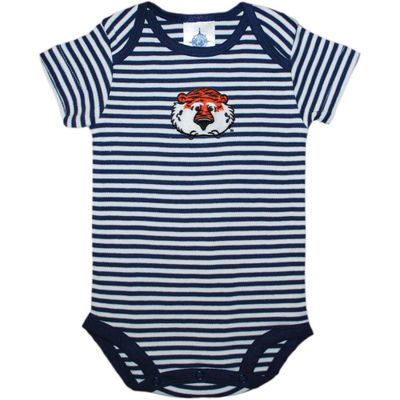 Aub | Auburn Infant Creative Knitwear Aubie Striped Short Sleeve Bodysuit Alumni Hall