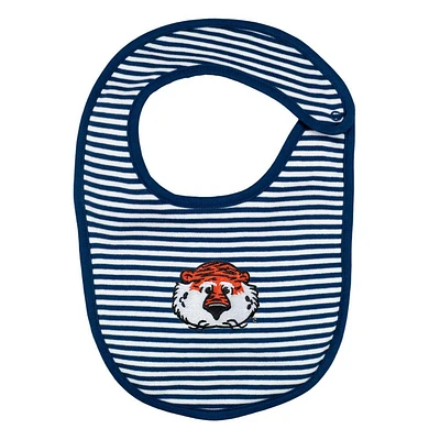 Auburn Aubie Infant Striped Knit Bib