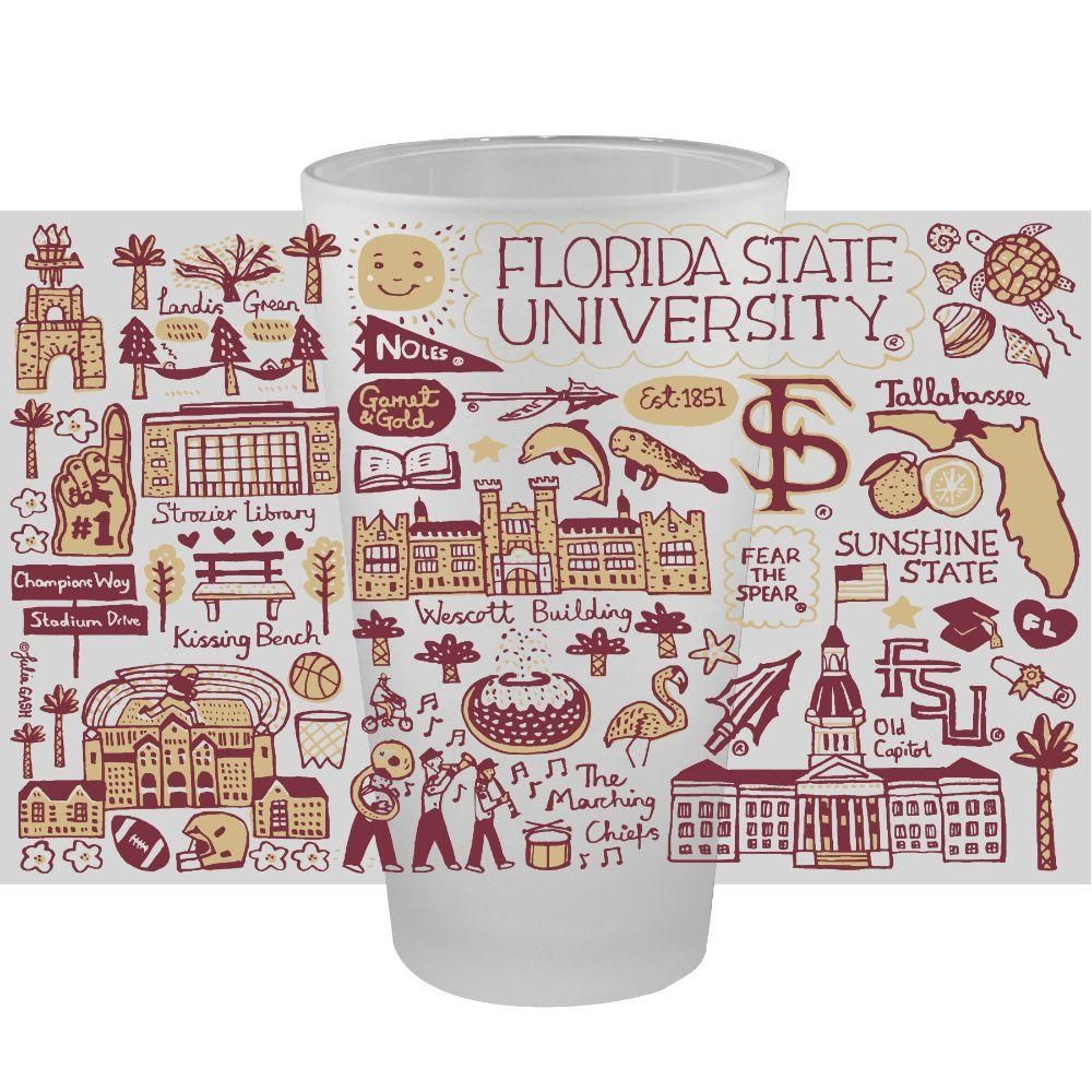  Fsu | Florida State Julia Gash 16oz Frosted Pint Glass | Alumni Hall