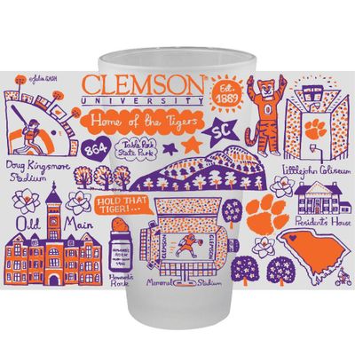  Clemson | Clemson Tigers Julia Gash 16oz Frosted Pint Glass | Alumni Hall