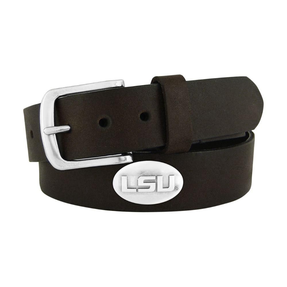 LSU Zep-Pro Black Leather Concho Belt