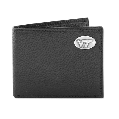 Virginia Tech Zep-Pro Black Leather Concho Bifold Wallet