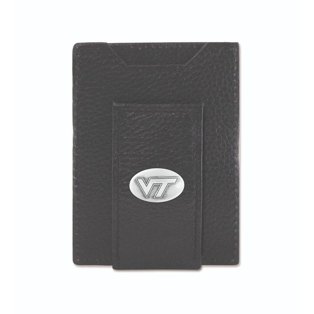Virginia Tech Zep-Pro Black Leather Concho Front Pocket Wallet