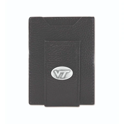 Virginia Tech Zep-Pro Black Leather Concho Front Pocket Wallet