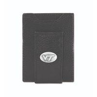 Virginia Tech Zep-Pro Black Leather Concho Front Pocket Wallet