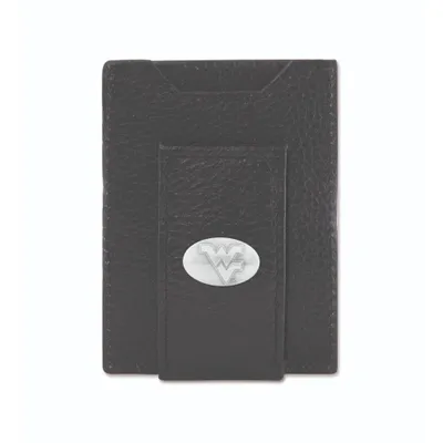 West Virginia Zep-Pro Black Leather Concho Front Pocket Wallet