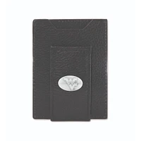 West Virginia Zep-Pro Black Leather Concho Front Pocket Wallet