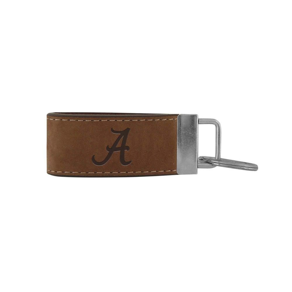  Bama | Alabama Zeppro All Leather Embossed Key Fob | Alumni Hall