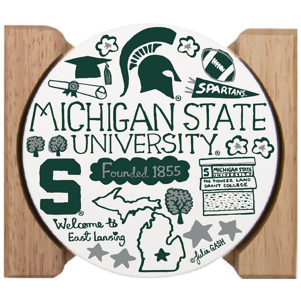 Michigan State Julia Gash Drink Coasters (4 Pack)