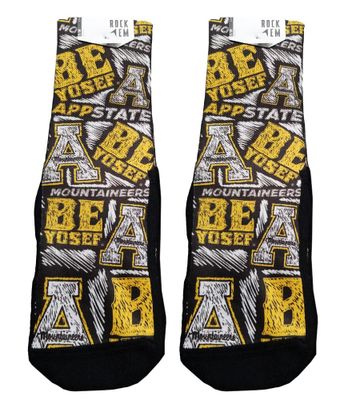 App | Appalachian State Rock ' Em Logo Sketch Socks Alumni Hall