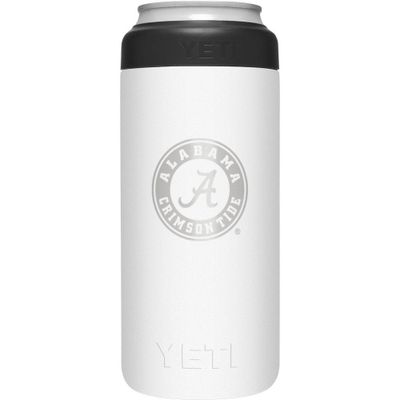 Alabama Yeti White Primary Logo Slim Colster