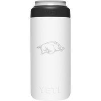 Arkansas Yeti White Primary Logo Slim Colster