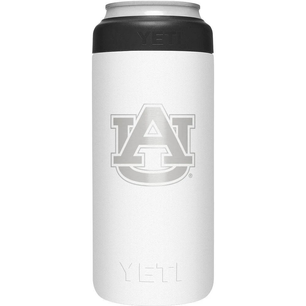 Auburn Yeti White Primary Logo Slim Colster