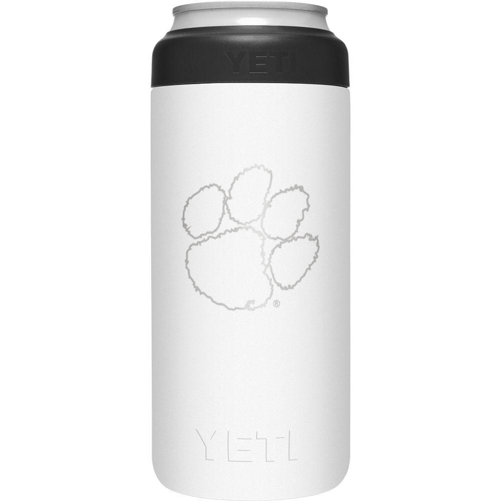 Clemson Yeti White Primary Logo Slim Colster