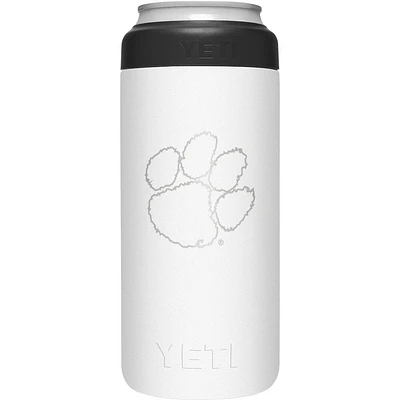 Clemson Yeti White Primary Logo Slim Colster