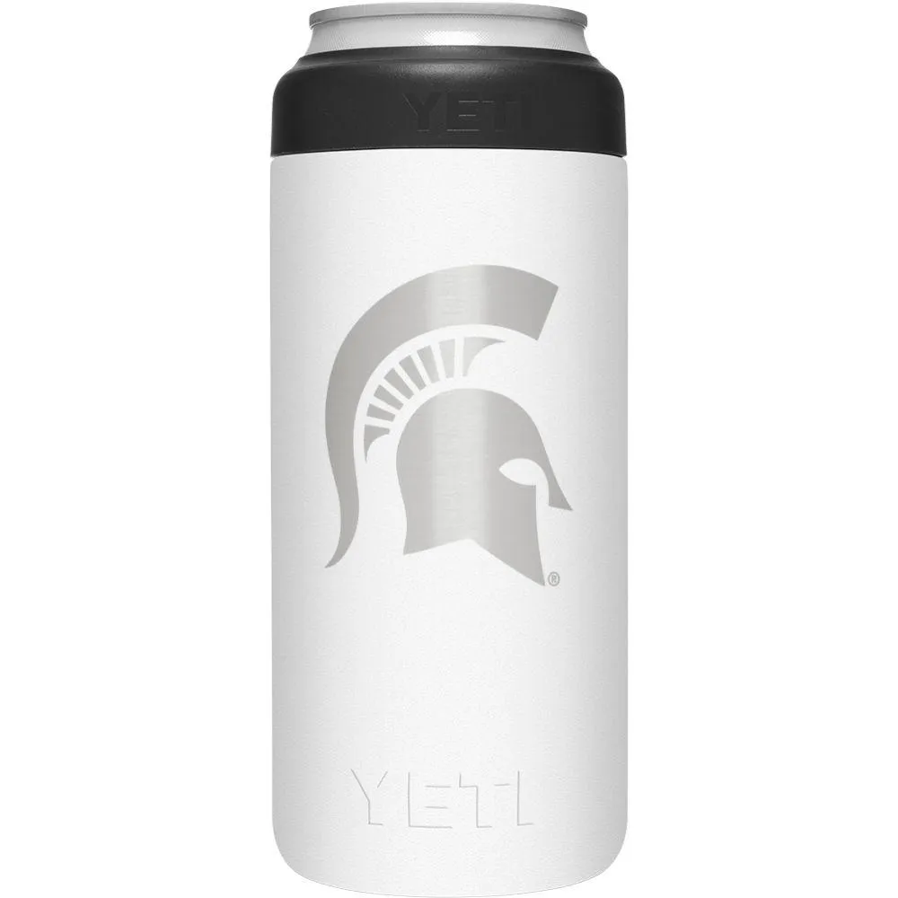  Spartans | Michigan State Yeti White Primary Logo Slim Colster | Alumni Hall