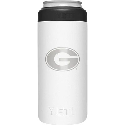 Georgia Yeti White Primary Logo Slim Colster