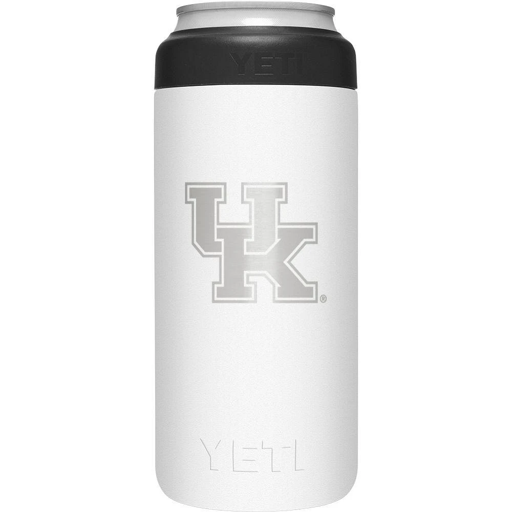 Kentucky Yeti White Primary Logo Slim Colster