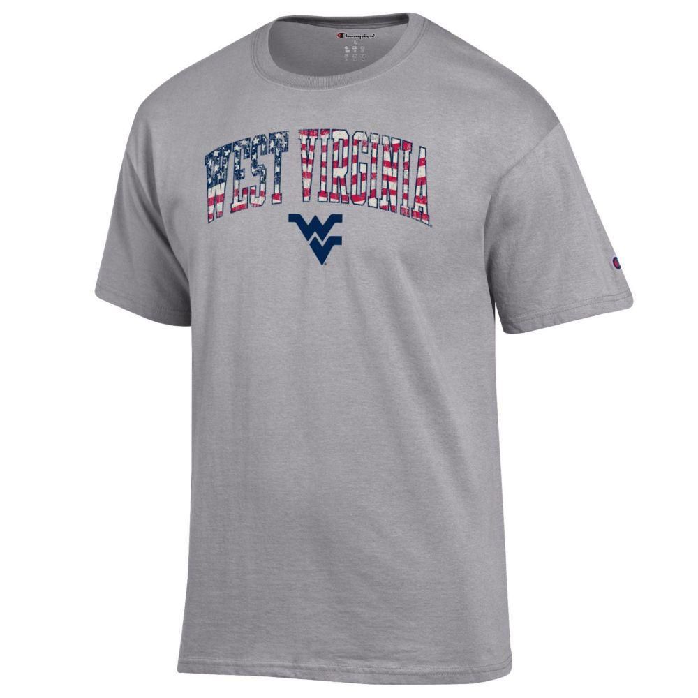 West Virginia Champion Arch Flag Fill Americana Tee