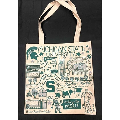 Michigan State Julia Gash Slim Canvas Tote