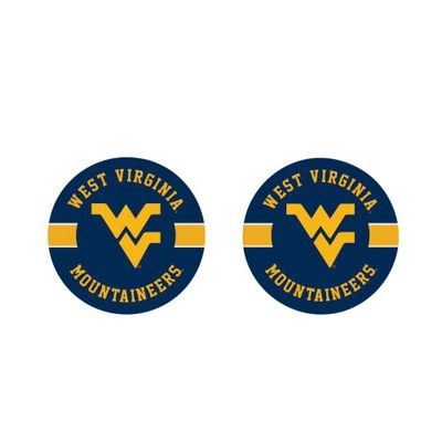 West Virginia 2-Pack Stripe Car Coaster