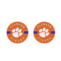  Clemson | Clemson 2pk Striped Car Coaster | Alumni Hall