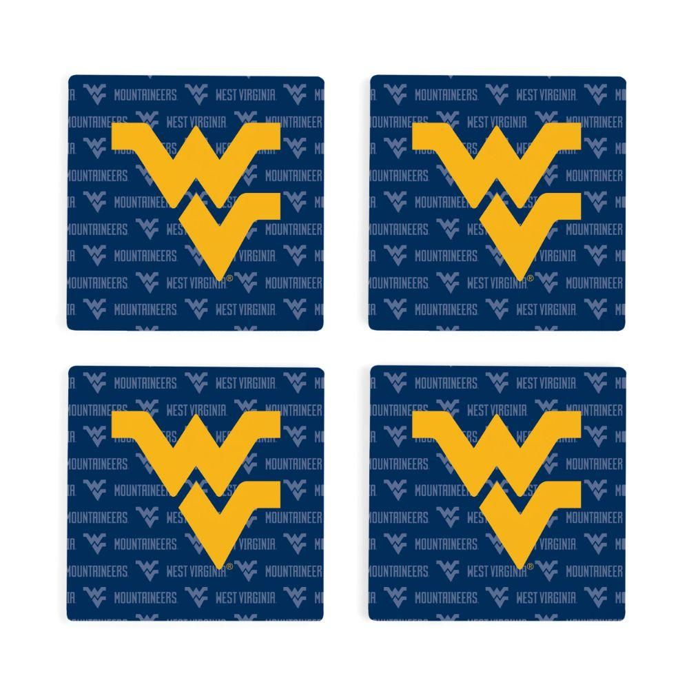 West Virginia 4-Pack Primary Repeat Logo Coaster