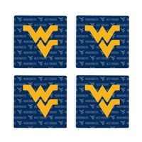 West Virginia 4-Pack Primary Repeat Logo Coaster