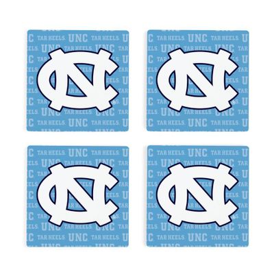  Unc | Unc 4pk Primary Repeat Logo Coaster | Alumni Hall