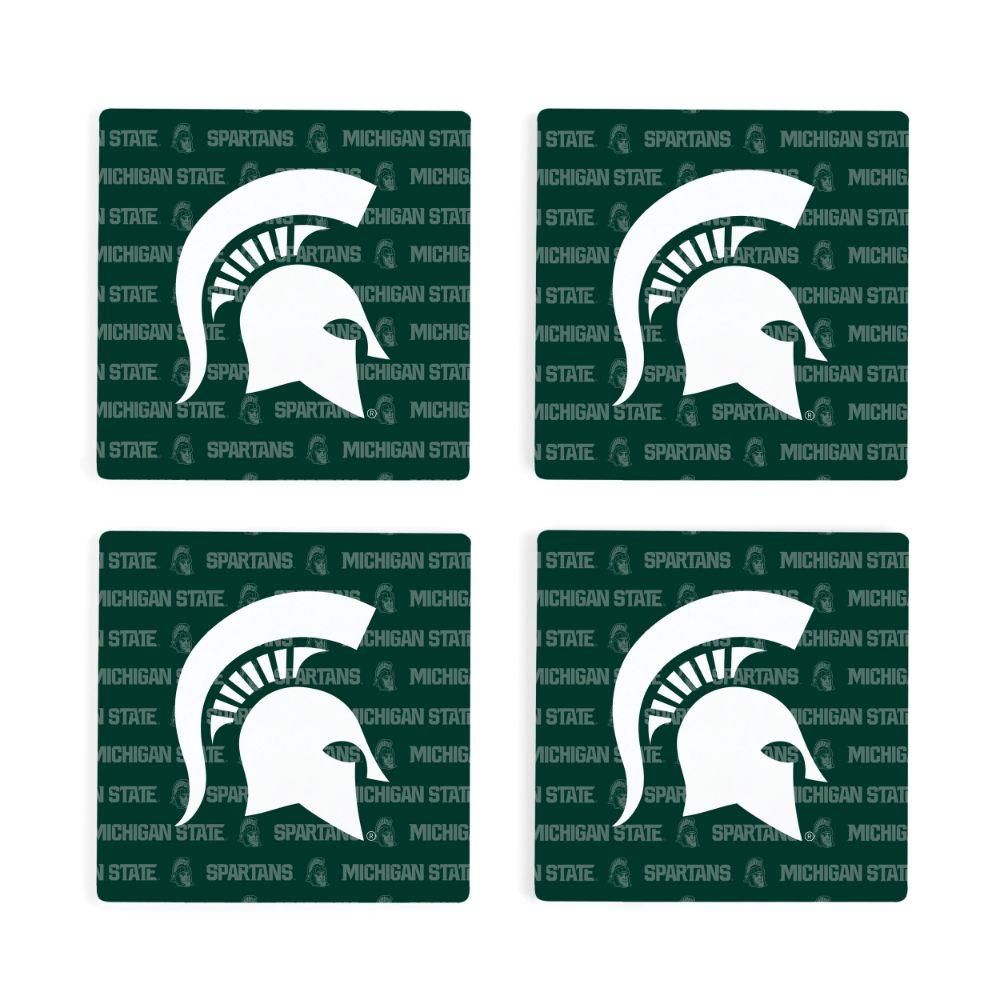 Michigan State 4-Pack Primary Repeat Logo Coaster