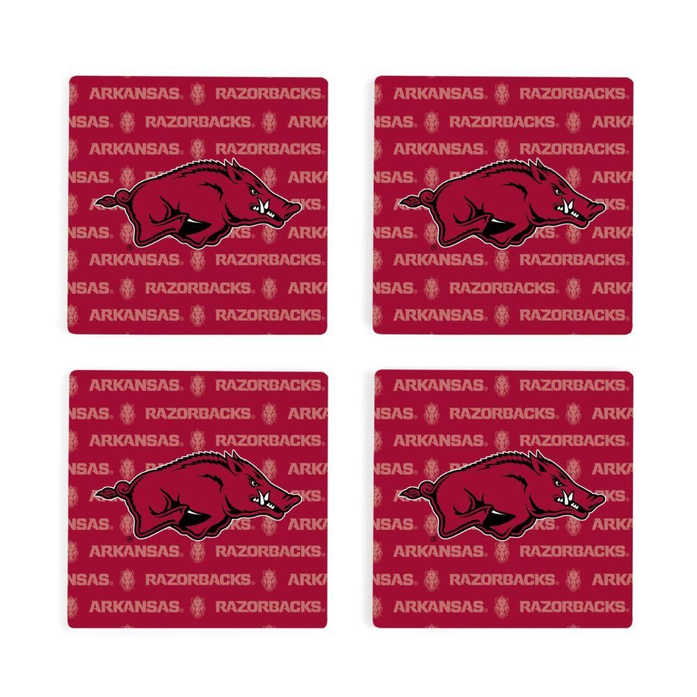 Arkansas 4-Pack Primary Repeat Logo Coaster