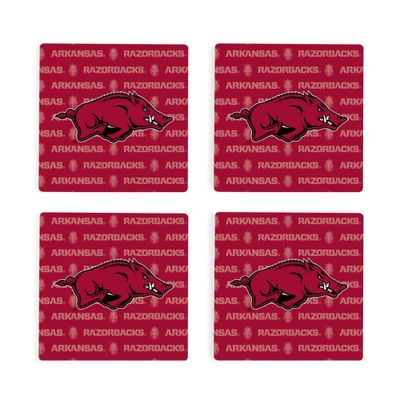 Arkansas 4-Pack Primary Repeat Logo Coaster