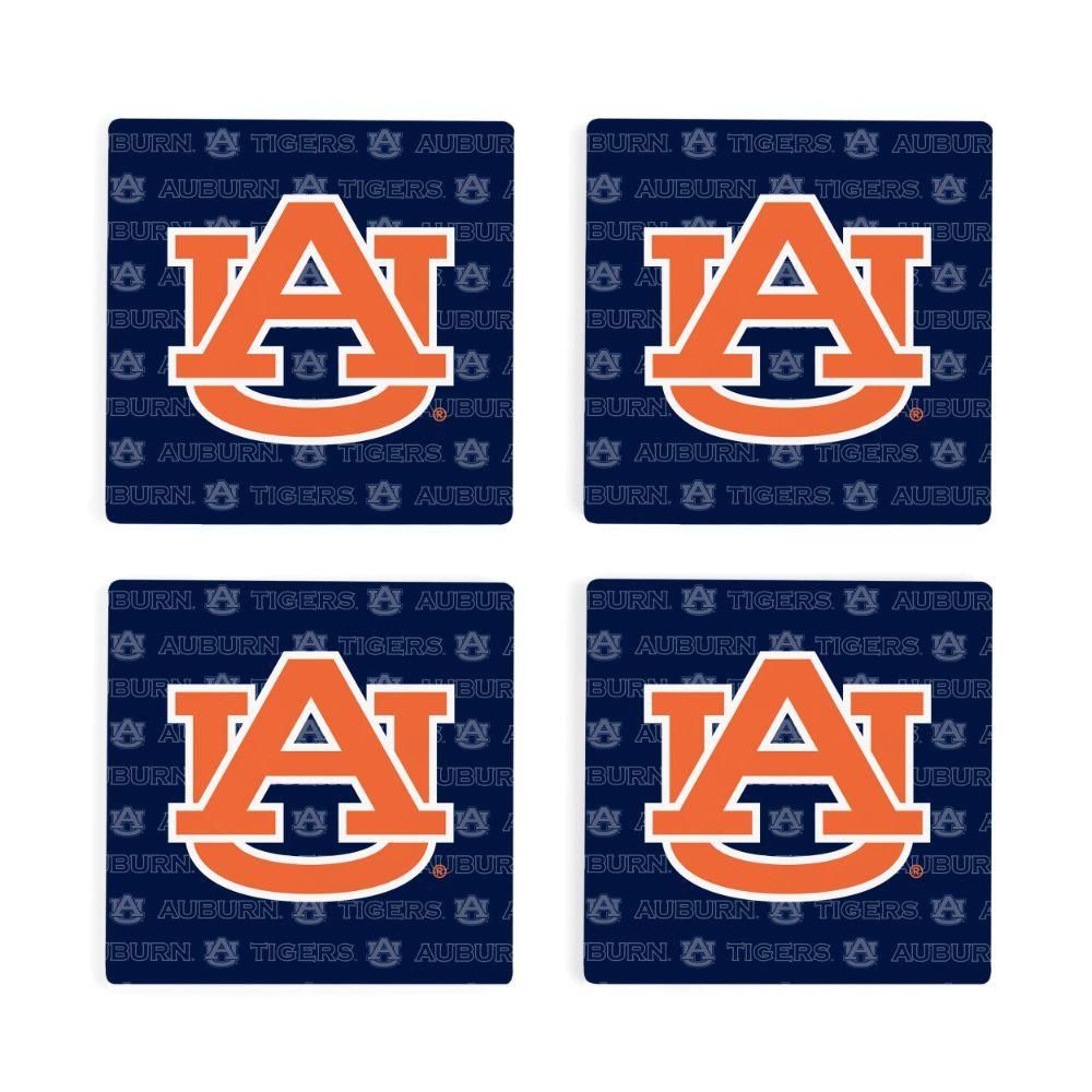  Aub | Auburn 4pk Primary Repeat Logo Coaster | Alumni Hall