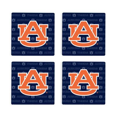  Aub | Auburn 4pk Primary Repeat Logo Coaster | Alumni Hall