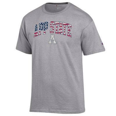 App | Appalachian State Champion Arch Flag Fill Americana Tee Alumni Hall