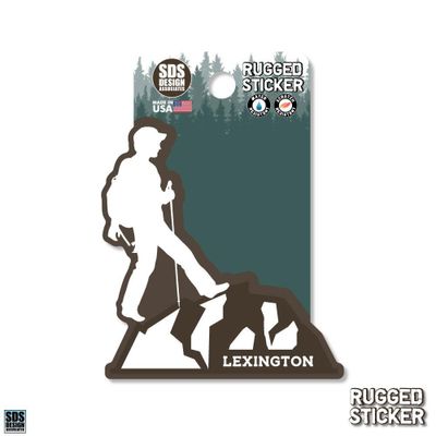  Ahs | Seasons Design Lexington Male Hiker 3.25  Decal | Alumni Hall