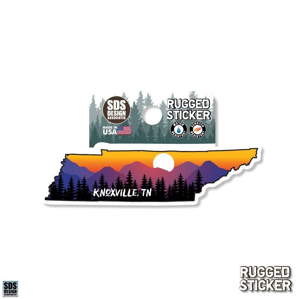  Ahs | Seasons Design Knoxville State Shaped Sunset 3.25  Decal | Alumni Hall