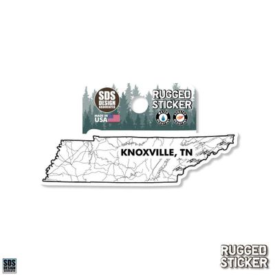  Ahs | Seasons Design Knoxville State Map 3.25  Decal | Alumni Hall