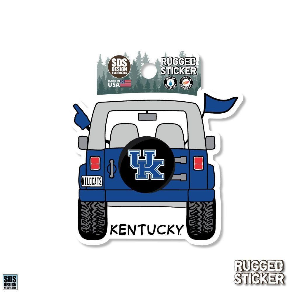  Cats | Kentucky Seasons Design Cartoon Jeep 3.25  Decal | Alumni Hall