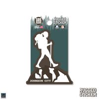  Ahs | Seasons Design Johnson City Female Hiker 3.25  Decal | Alumni Hall