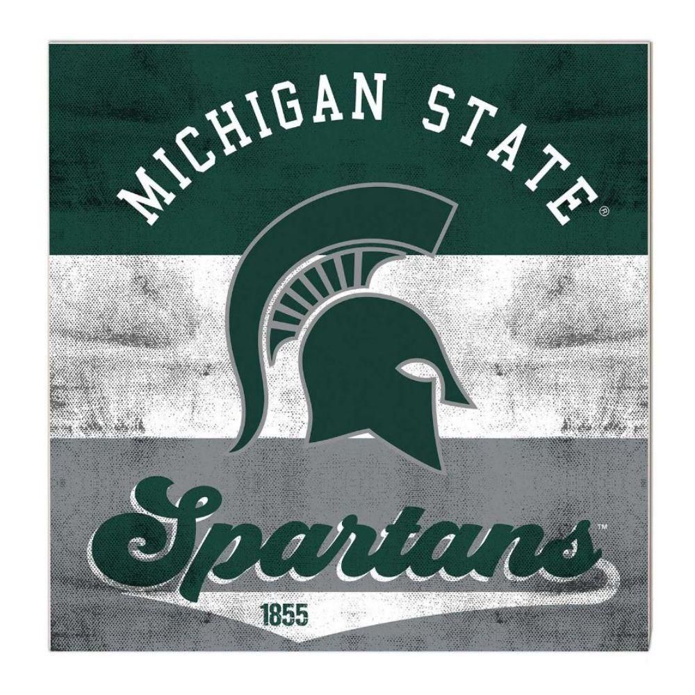  Spartans | Michigan State 10  X10  Retro Multi Color Sign | Alumni Hall