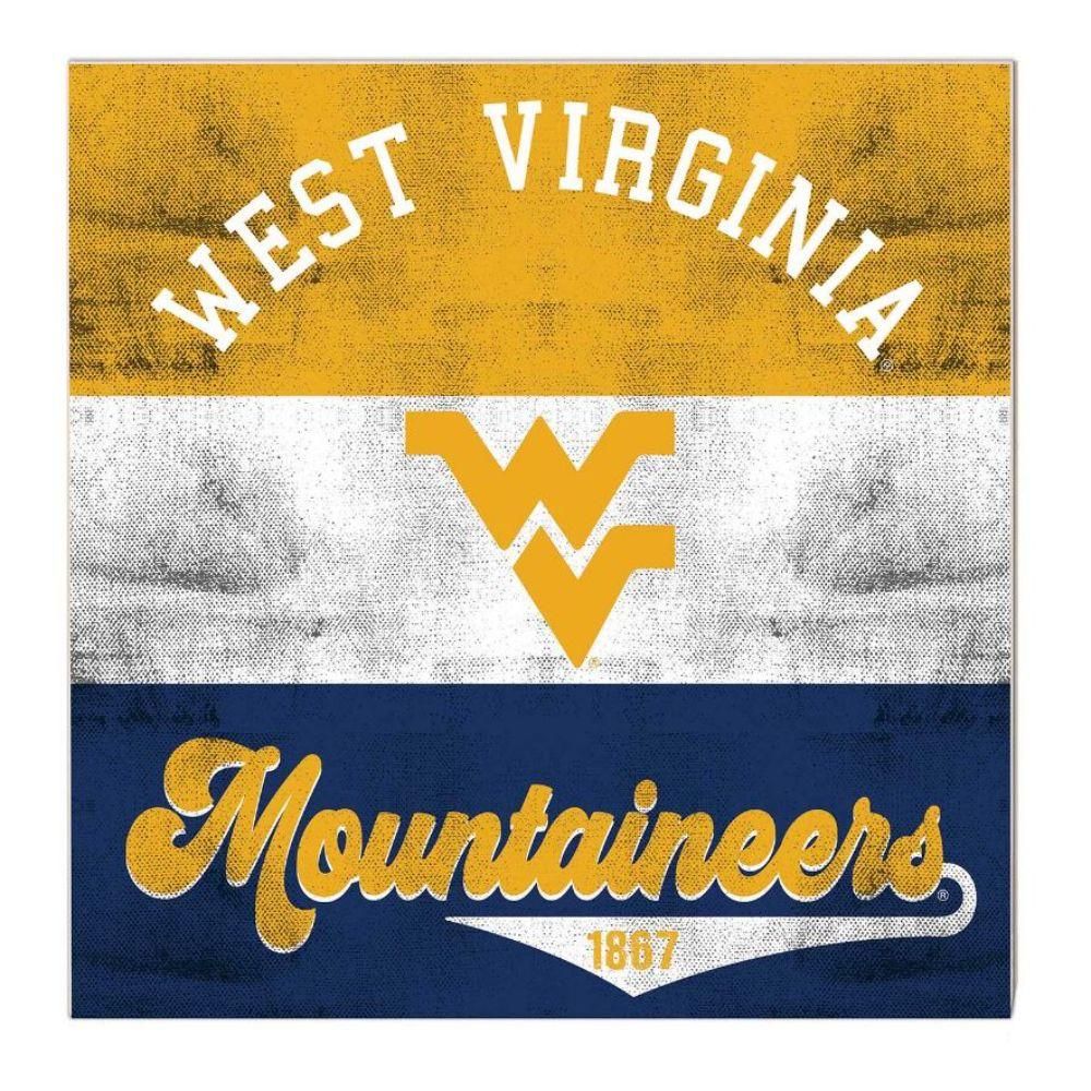  Wvu | West Virginia 10  X10  Retro Multi Color Sign | Alumni Hall