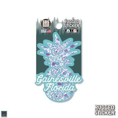  Ahs | Seasons Design Gainesville Paisley Pineapple 3.25  Decal | Alumni Hall